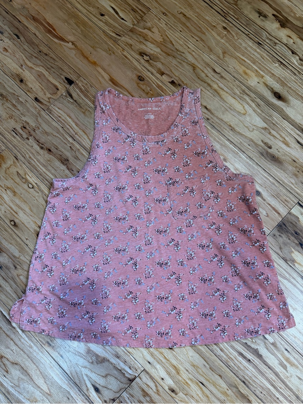 American Eagle Outfitters Dusty Pink Floral Scoop Neck Tank